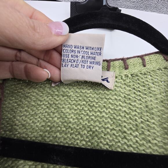Vintage Timberlea Embroidered Sweater Vest Womens SM Green Leaves Nature Cabin - Picture 6 of 10